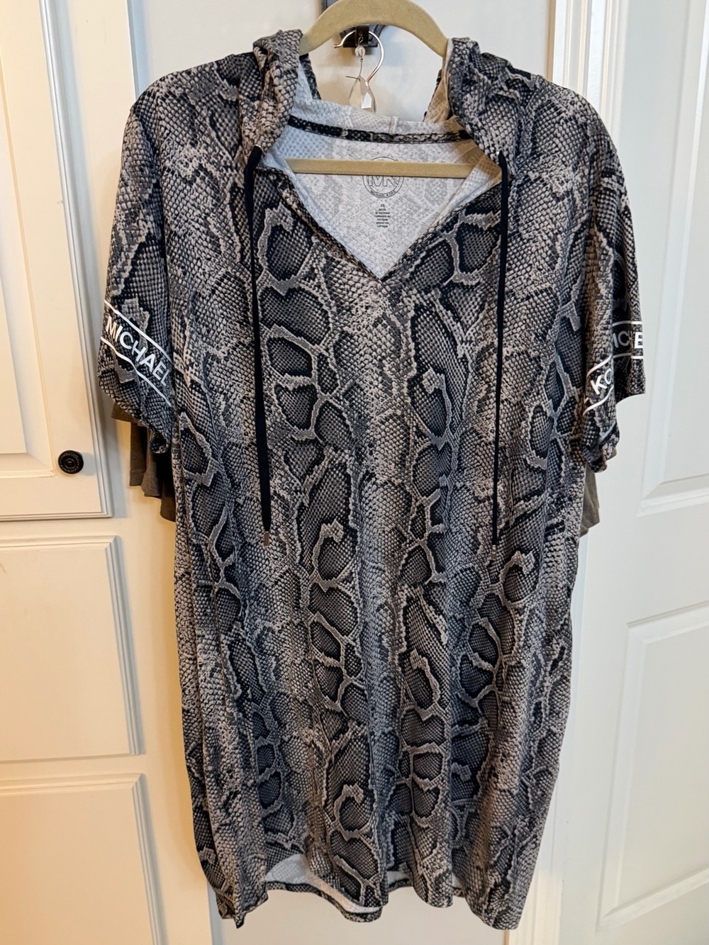 Michael Kors women’s plus size 2X hoodie T-shirt mini dress animal print $140